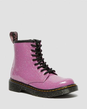 Dr Martens Junior 1460 Glitter Snørestøvler Børn Lyserød | DK 677SGL